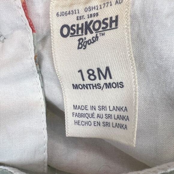OshKosh Baby B'gosh Girl Cotton Peasant Dress Green Floral Size 18 Months - Picture 4 of 5